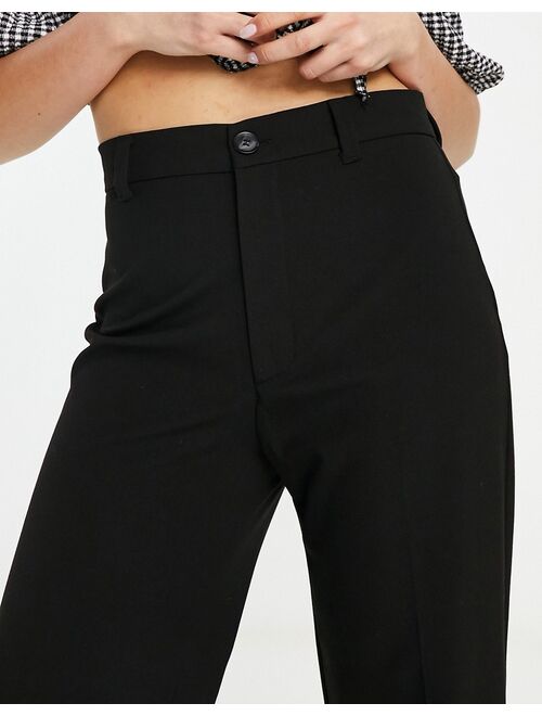 Pull&Bear high waisted tailored pants in black