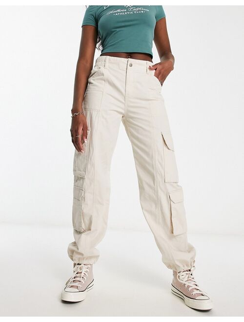 Pull&Bear multi pocket cargo pants in sand