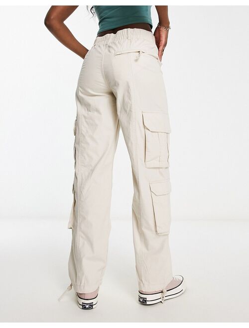 Pull&Bear multi pocket cargo pants in sand