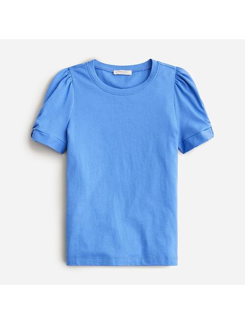 J.Crew Girls' puff-sleeve T-shirt in broken-in jersey