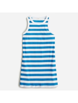 Girls' ribbed tank dress in stripe