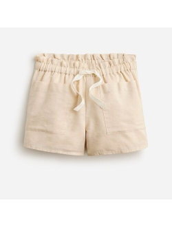 Girls' sidewalk short in linen blend