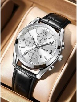 Poshi Jewelry & Watches Men Triple Dial Date Quartz Watch