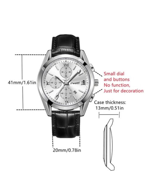 Poshi Jewelry & Watches Men Triple Dial Date Quartz Watch