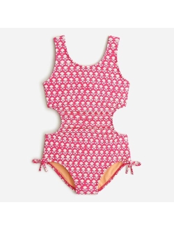 Girls' cutout one-piece swimsuit with UPF 50