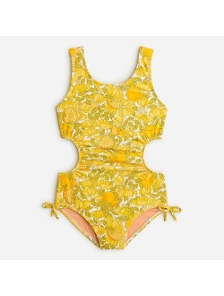 Girls' cutout one-piece swimsuit with UPF 50