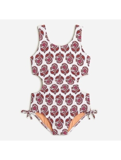 Girls' cutout one-piece swimsuit with UPF 50