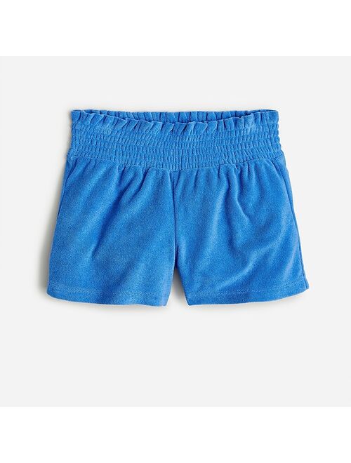 J.Crew Girls' smocked-waist short in towel terry