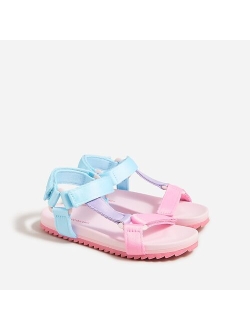 Girls' sporty-strap sandals in colorblock