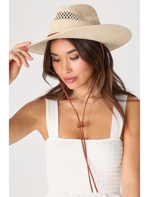 Lulus Sunny Side of Things Natural Straw Fedora Hat