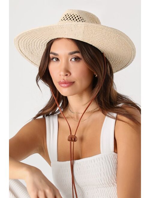 Lulus Sunny Side of Things Natural Straw Fedora Hat