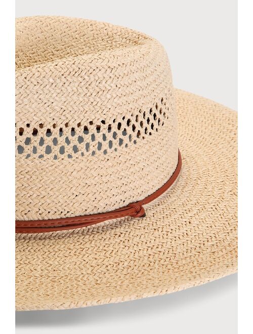 Lulus Sunny Side of Things Natural Straw Fedora Hat