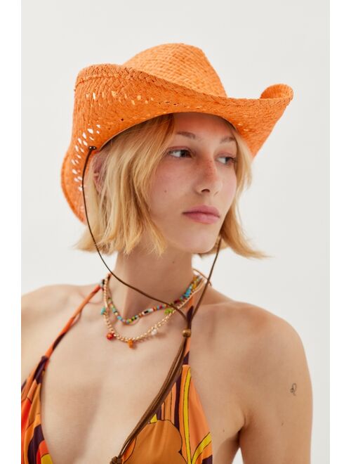 Urban Outfitters Jesse On Vacay Straw Cowboy Hat