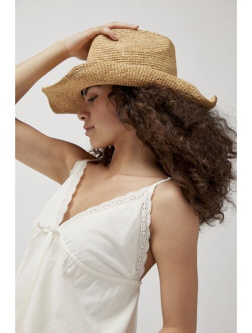 Urban Outfitters Tall Crown Raffia Cowboy Hat