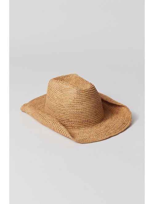 Urban Outfitters Tall Crown Raffia Cowboy Hat