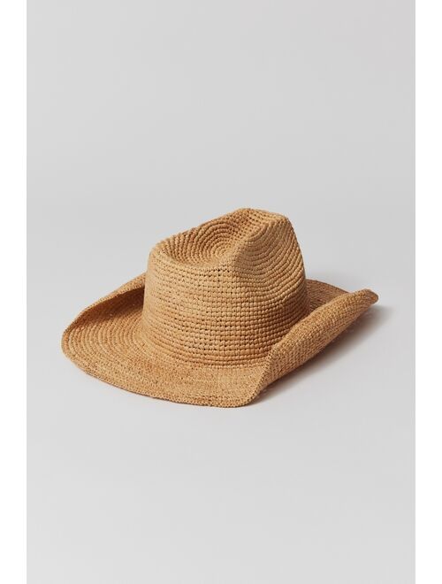 Urban Outfitters Tall Crown Raffia Cowboy Hat