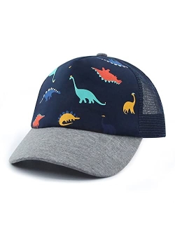 Hpegny Toddler Baseball hat Baby Cap Sun hat Printed Dinosaur Motif Kids Boys Girls Age 2t-4t 4-8