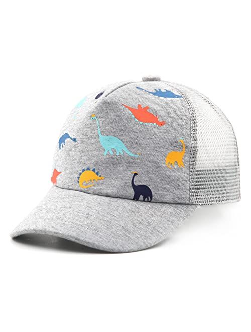 Hpegny Toddler Baseball hat Baby Cap Sun hat Printed Dinosaur Motif Kids Boys Girls Age 2t-4t 4-8