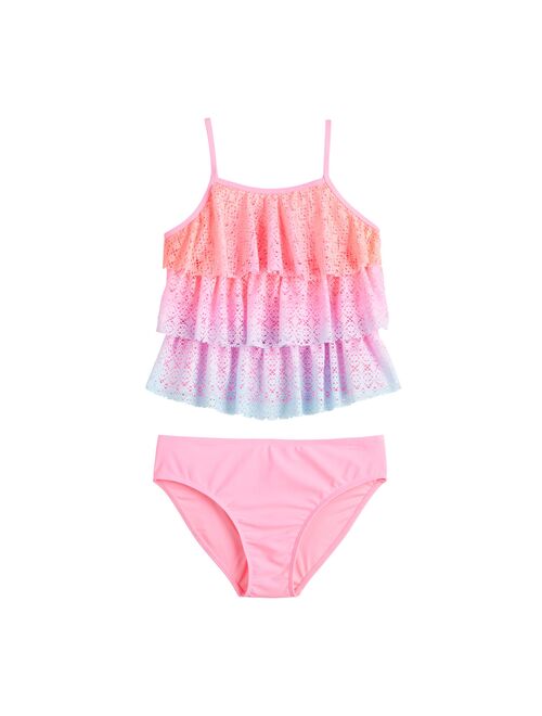 Girls 4-18 SO Ruffled Tankini Top & Bottoms Swimsuit Set in Regular & Plus Size