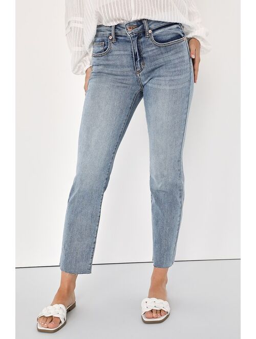 Inspired Vibe Light Wash High Waisted Cropped Jeans