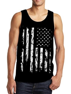 CM-Kid Men's Casual American Flag Tank Tops 4th July Independence Day USA Flag Sleeveless T-Shirt Gym Workout Patriotic Tees