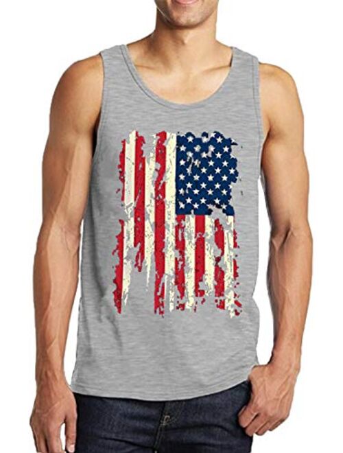 CM-Kid Men's Casual American Flag Tank Tops 4th July Independence Day USA Flag Sleeveless T-Shirt Gym Workout Patriotic Tees