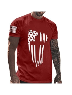 Generic Patriotic Shirts for Men, America Patriotic Flag Men's Shirts,Mens Patriotic T Shirt Short Sleeve 4Th of July Tshirts Tees