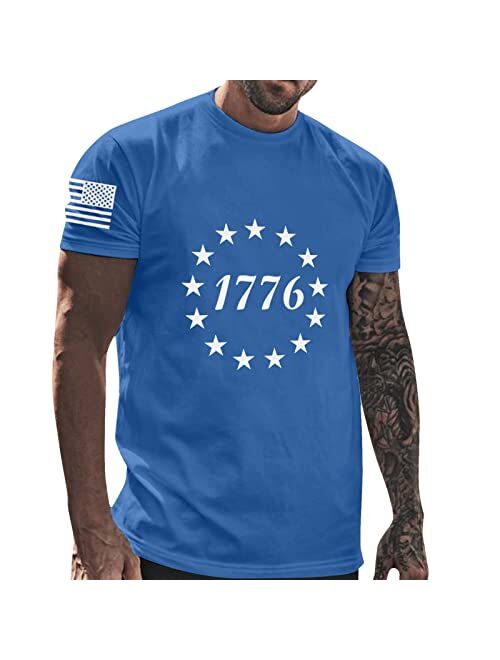 Generic Patriotic Shirts for Men, America Patriotic Flag Men's Shirts,Mens Patriotic T Shirt Short Sleeve 4Th of July Tshirts Tees