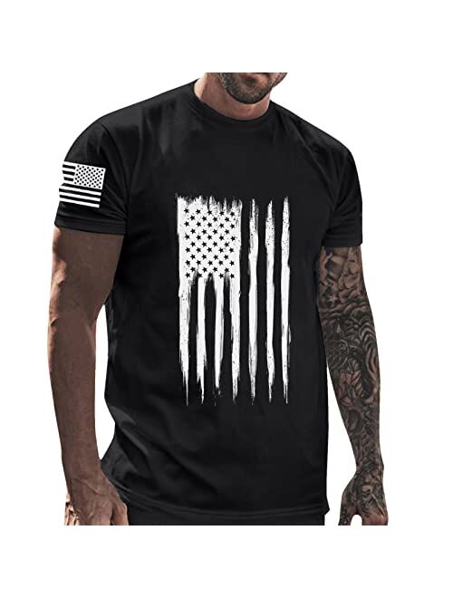 Generic Patriotic Shirts for Men, America Patriotic Flag Men's Shirts,Mens Patriotic T Shirt Short Sleeve 4Th of July Tshirts Tees