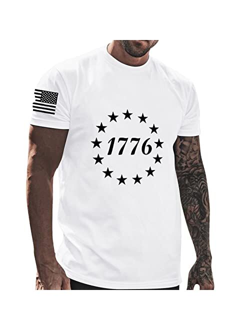 Generic Patriotic Shirts for Men, America Patriotic Flag Men's Shirts,Mens Patriotic T Shirt Short Sleeve 4Th of July Tshirts Tees