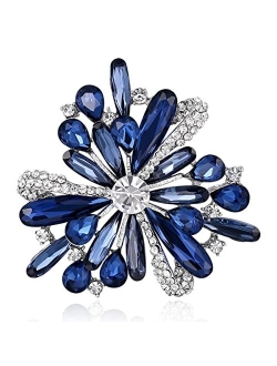 Merdia Women's Brooch Pins Fashion Created Crystal Brooches for Wedding Party Christmas Gift