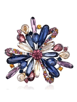 Merdia Women's Brooch Pins Fashion Created Crystal Brooches for Wedding Party Christmas Gift