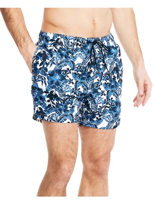 Nautica Men's Quick-Dry Floral-Print 6" Swim Trunks