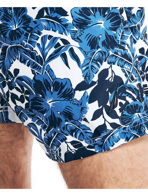 Nautica Men's Quick-Dry Floral-Print 6" Swim Trunks