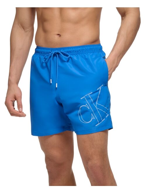 Calvin Klein Men's 5" CK Outline Logo Swim Trunks