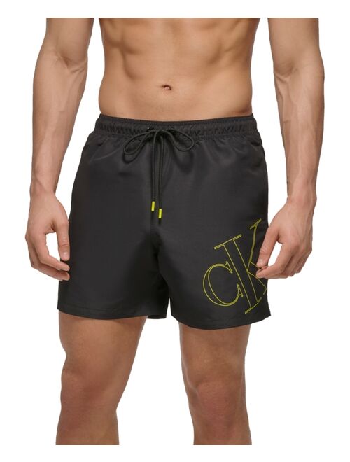 Calvin Klein Men's 5" CK Outline Logo Swim Trunks