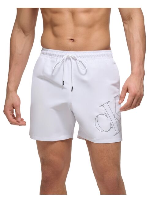 Calvin Klein Men's 5" CK Outline Logo Swim Trunks