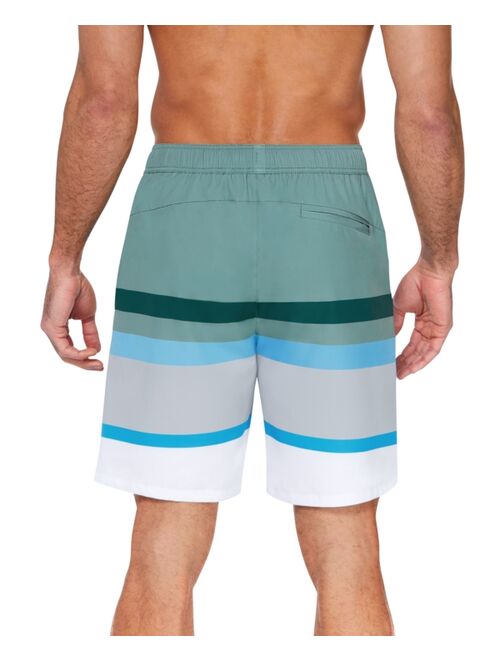 Reebok Men's 9" Striped Core Volley Swim Shorts