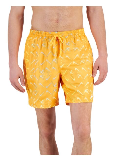 Nike Men's Lap Digi Swoosh Ombre Logo-Print 7" Swim Trunks