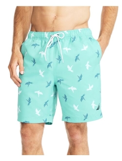 Men's 8" Parrot-Print Elastic-Waist Swim Trunk