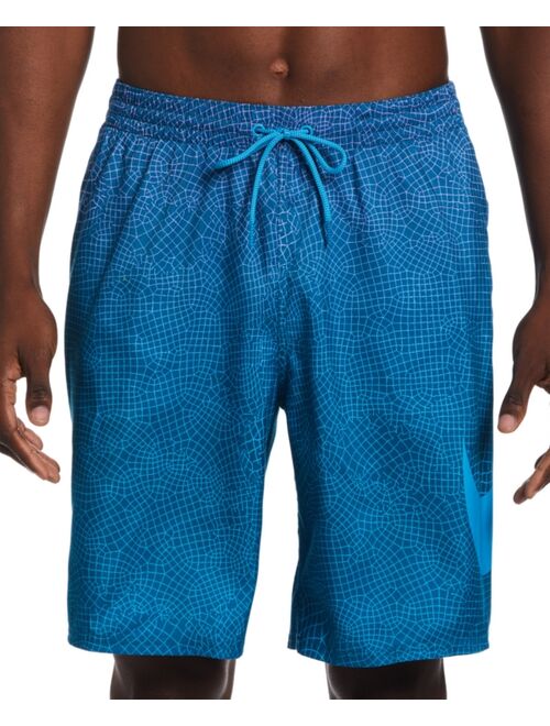 Nike Men's Breaker Grid Swoosh Printed 9" Swim Trunks