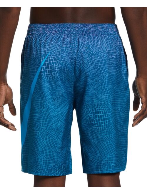 Nike Men's Breaker Grid Swoosh Printed 9" Swim Trunks