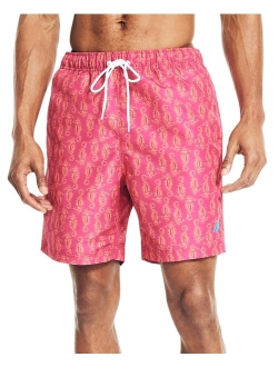 Men's Quick-Dry Seahorse-Print 8" Swim Trunks