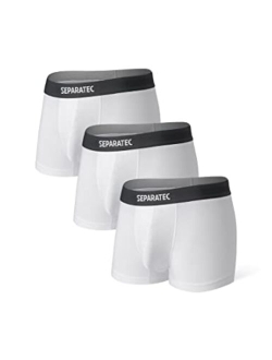 Men's Breathable Cotton Stretch Underwear Multipack Classic Fit Separated Pouch Trunks 3-6 Pack