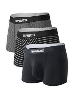 Men's Breathable Cotton Stretch Underwear Multipack Classic Fit Separated Pouch Trunks 3-6 Pack