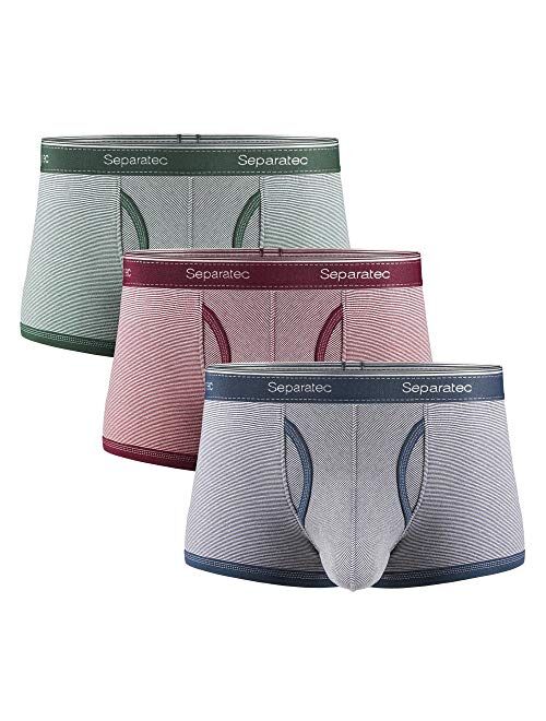 Separatec Men's Breathable Cotton Stretch Underwear Multipack Classic Fit Separated Pouch Trunks 3-6 Pack