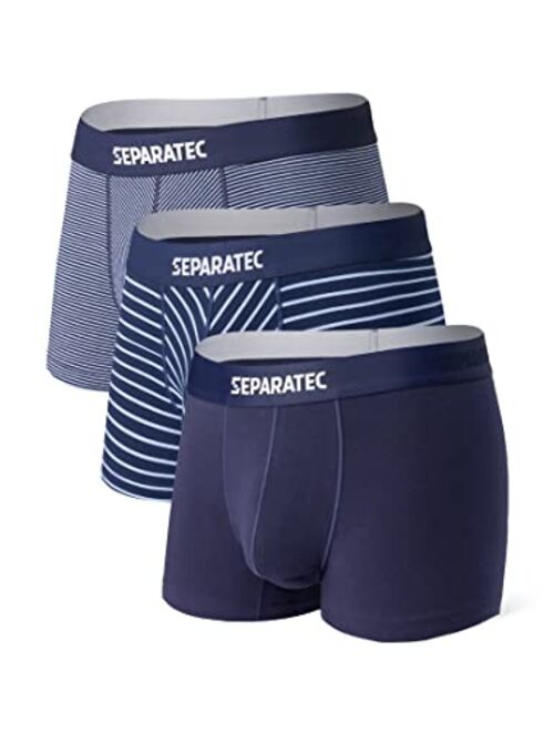 Separatec Men's Breathable Cotton Stretch Underwear Multipack Classic Fit Separated Pouch Trunks 3-6 Pack