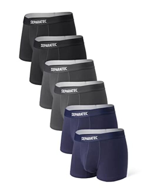 Separatec Men's Breathable Cotton Stretch Underwear Multipack Classic Fit Separated Pouch Trunks 3-6 Pack