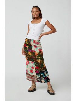 Remade Tropical Pieced Maxi Skirt