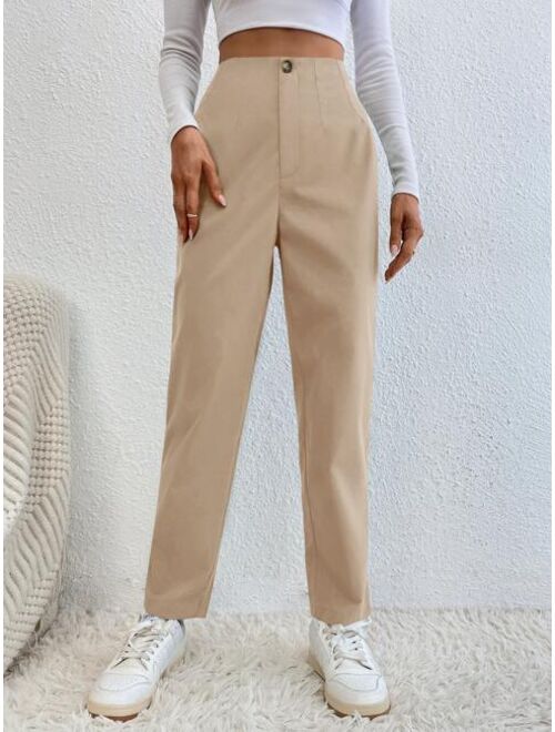 EMERY ROSE Solid High Waist Carrot Pants